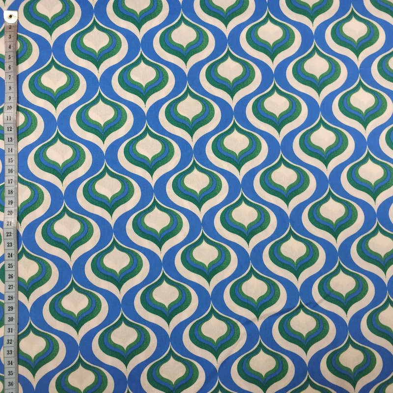 Viskose geometrische Muster blau