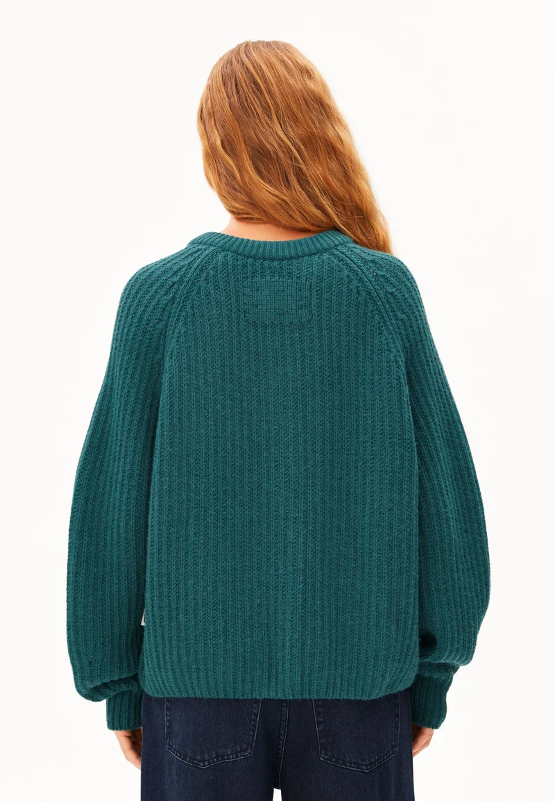 RIPP-STRICKJACKE | petrol velvet