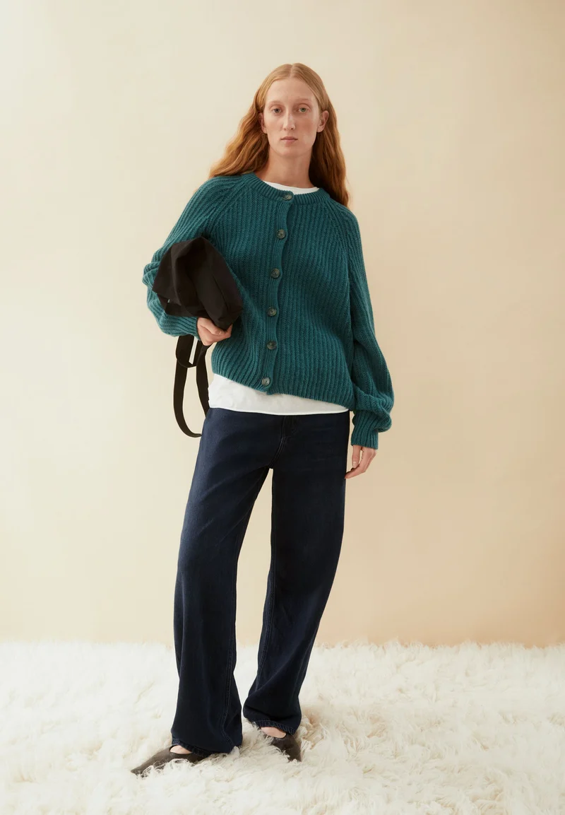 RIPP-STRICKJACKE | petrol velvet