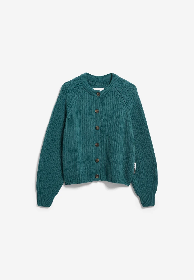 RIPP-STRICKJACKE | petrol velvet