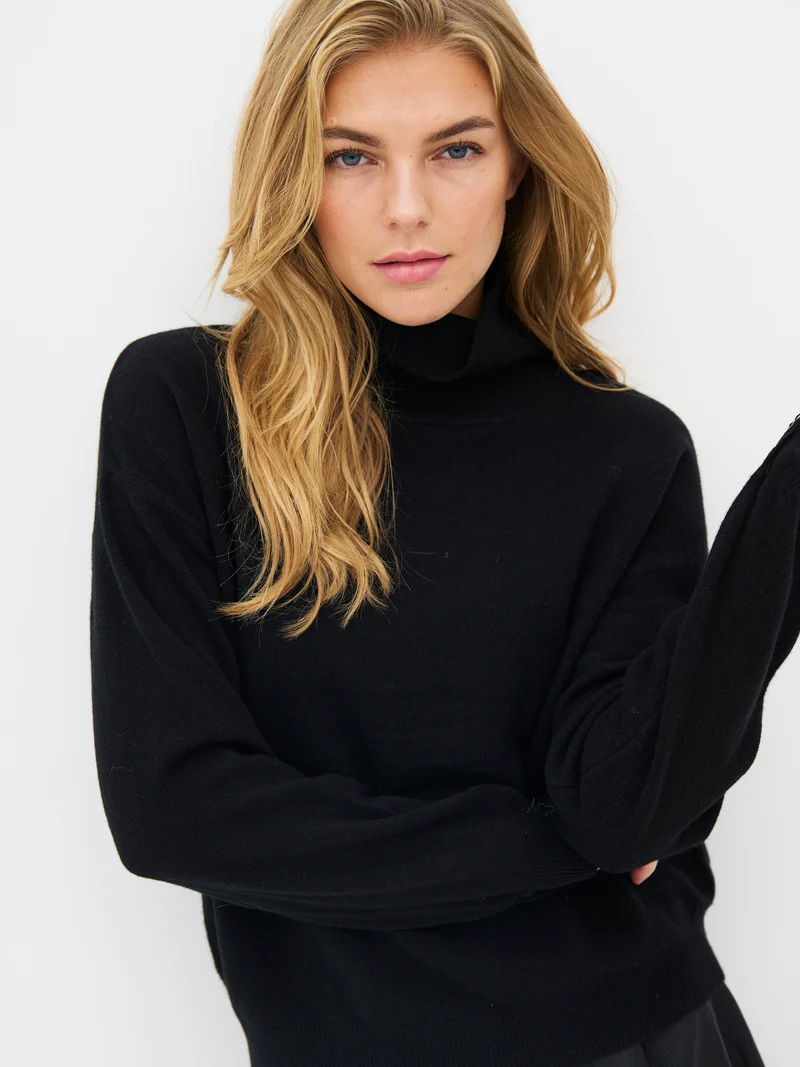 Erikka Merino/Kaschmir Pullover - Schwarz
