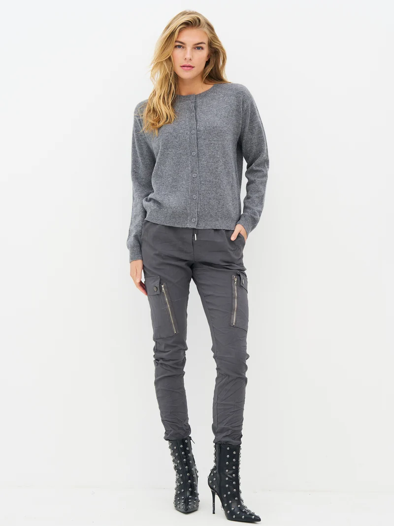 Erikka Merino/Cashmere Strickjacke - Grey