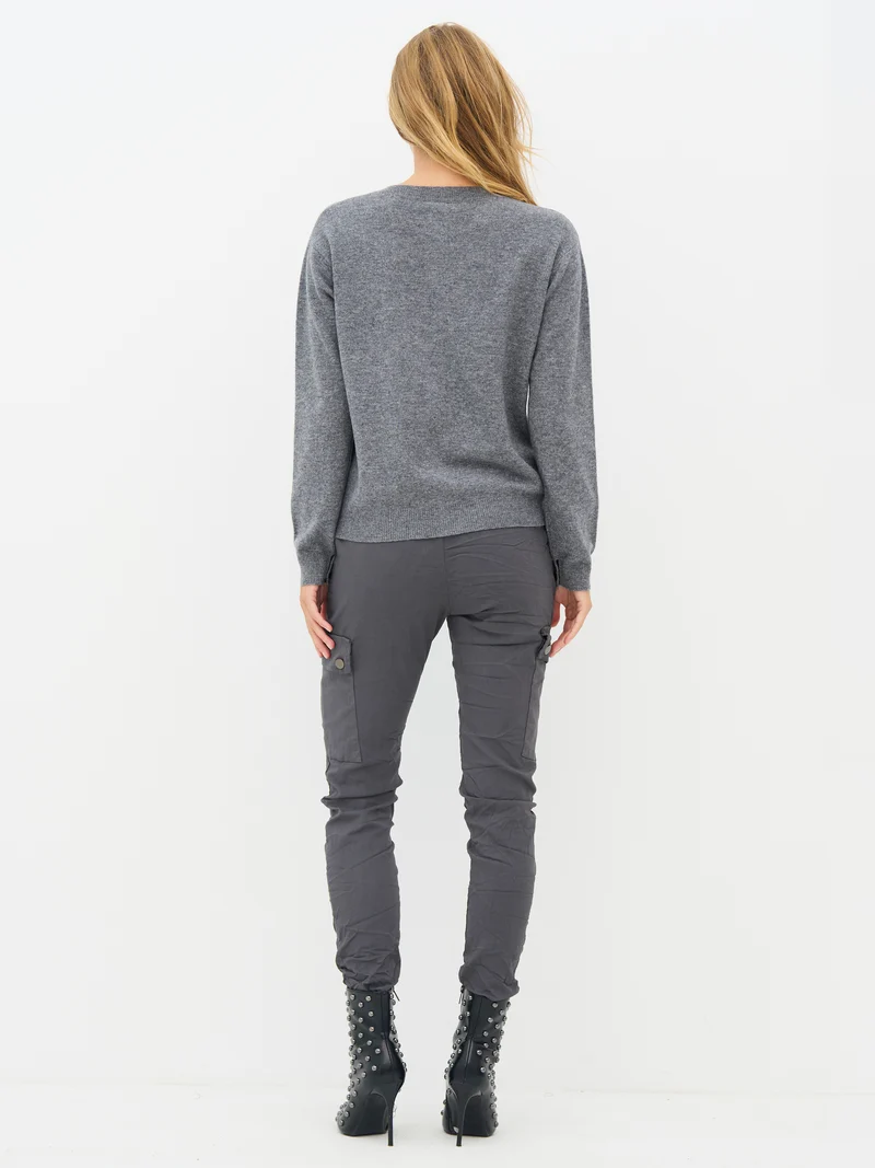 Erikka Merino/Cashmere Strickjacke - Grey