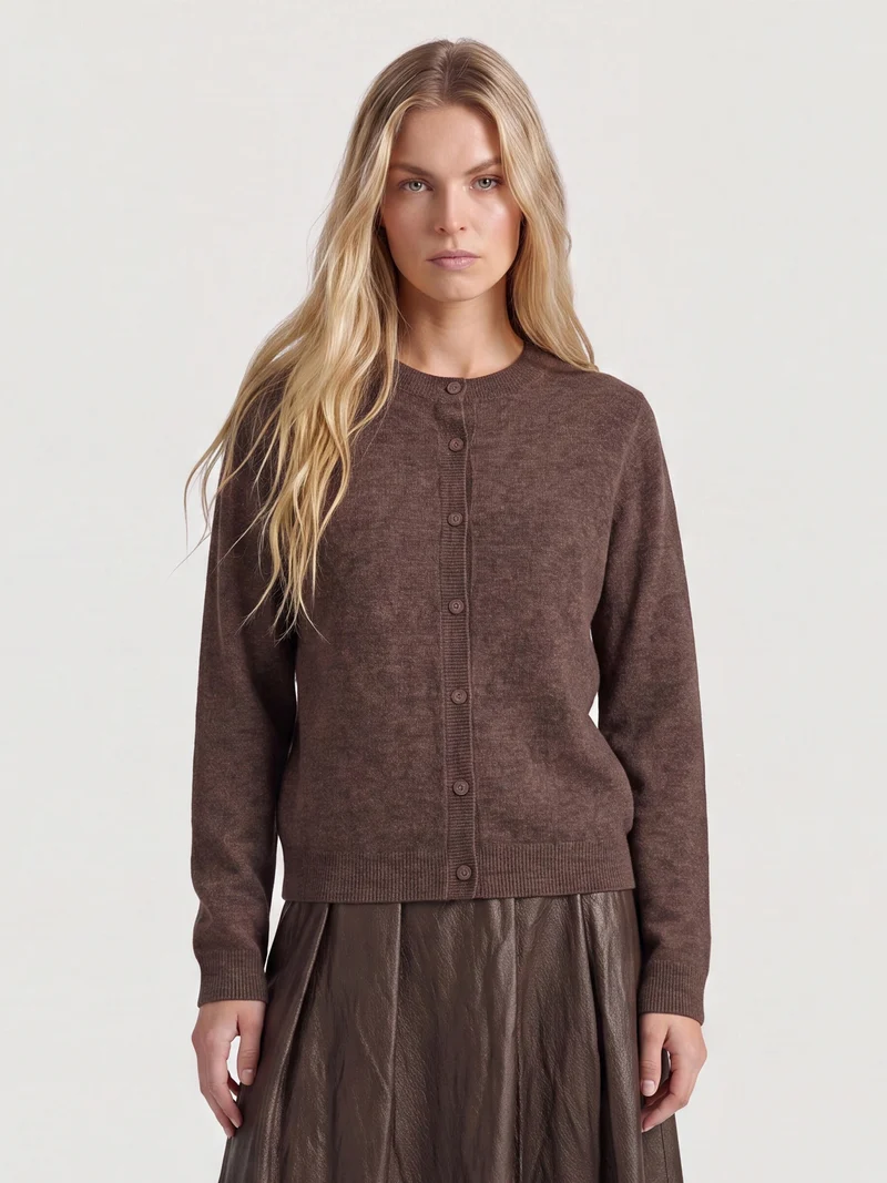 Erikka Merino/Cashmere Strickjacke - Brown