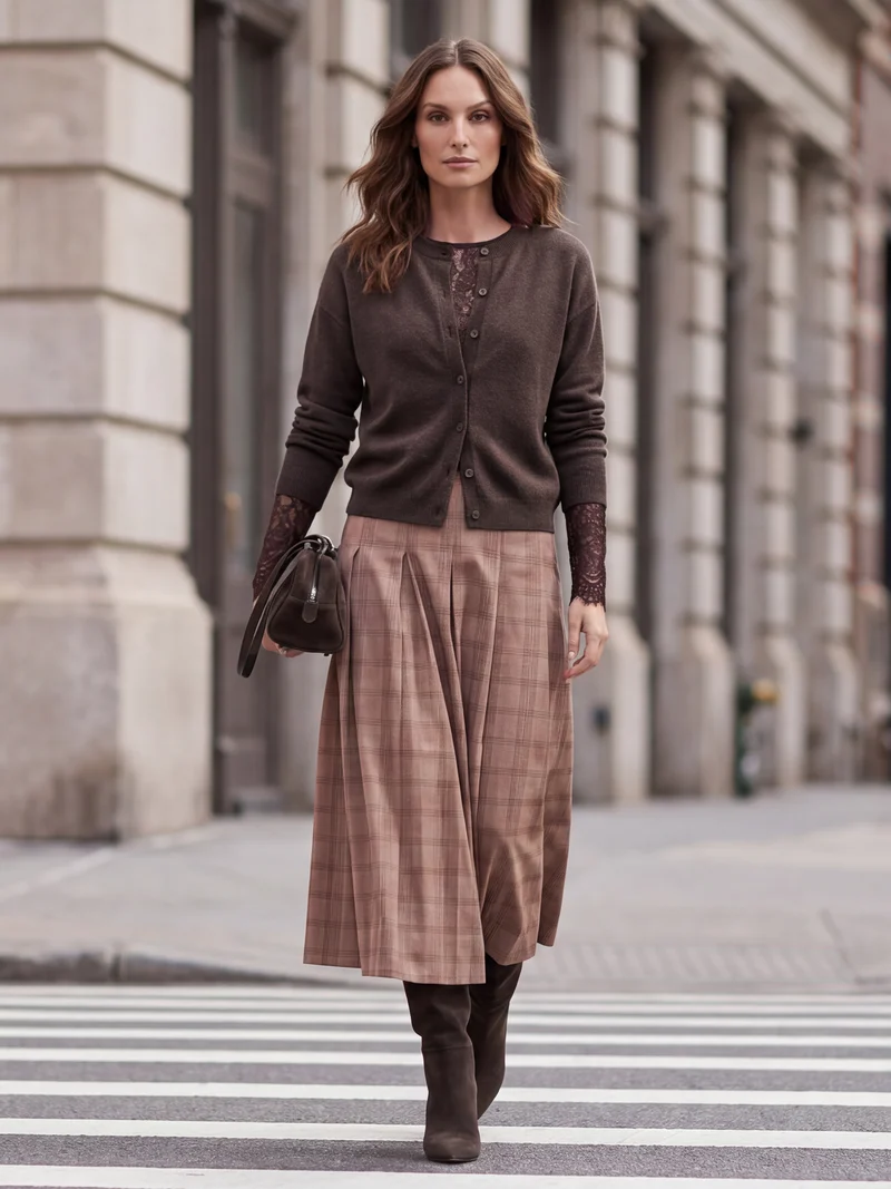 Erikka Merino/Cashmere Strickjacke - Brown