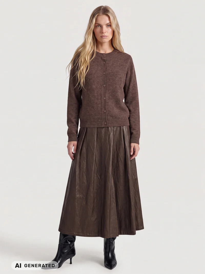 Erikka Merino/Cashmere Strickjacke - Brown