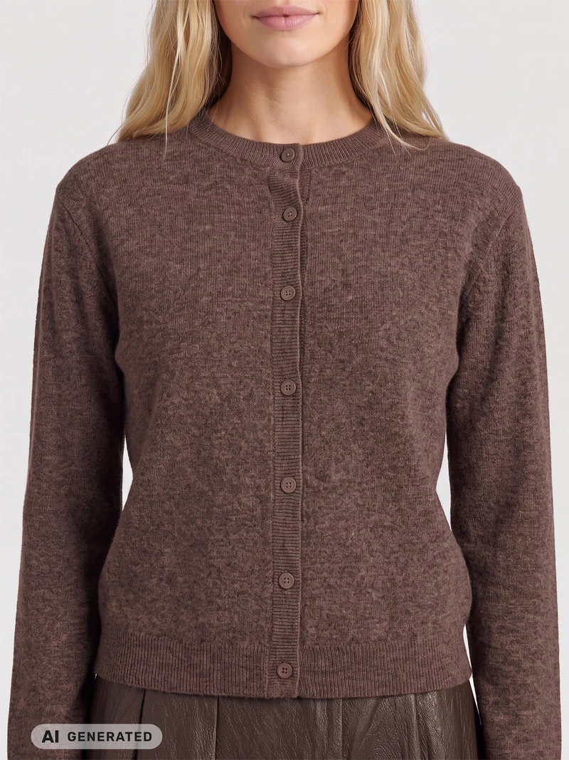 Erikka Merino/Cashmere Strickjacke - Brown