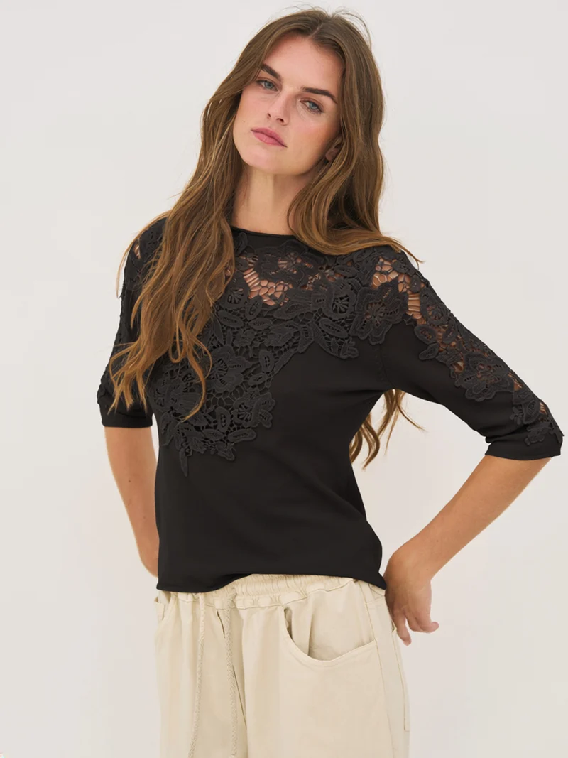 DAC Bluse gestrickt - Schwarz