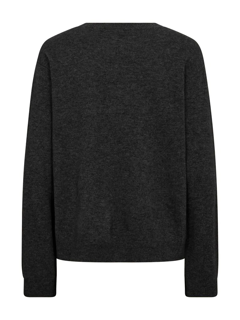 Erikka Merino/Cashmere Strickjacke - Schwarz