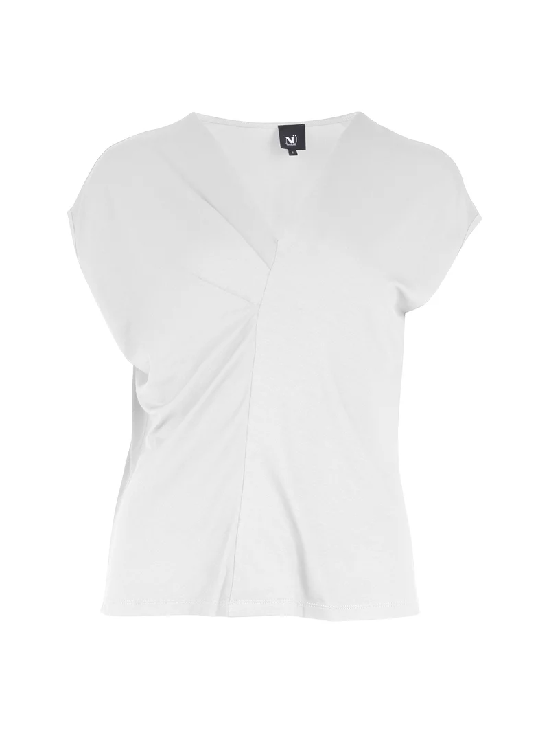 YASMI V-Ausschnitt T-Shirt - Creme