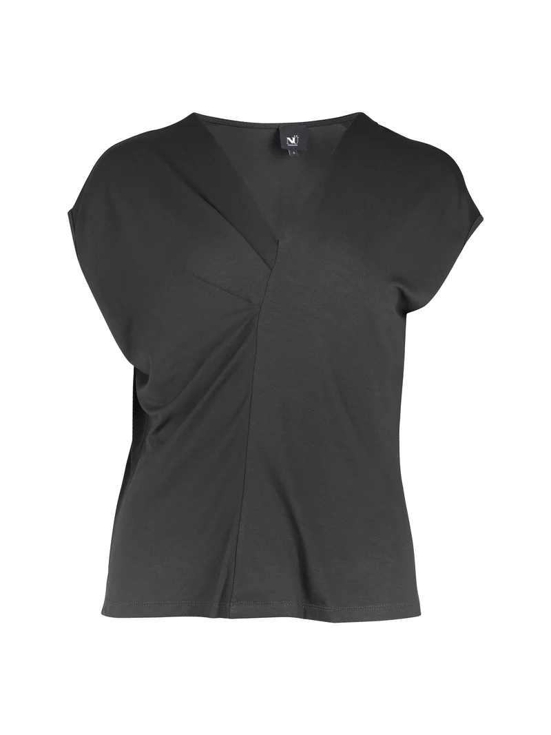 YASMI V-Ausschnitt T-Shirt - Schwarz