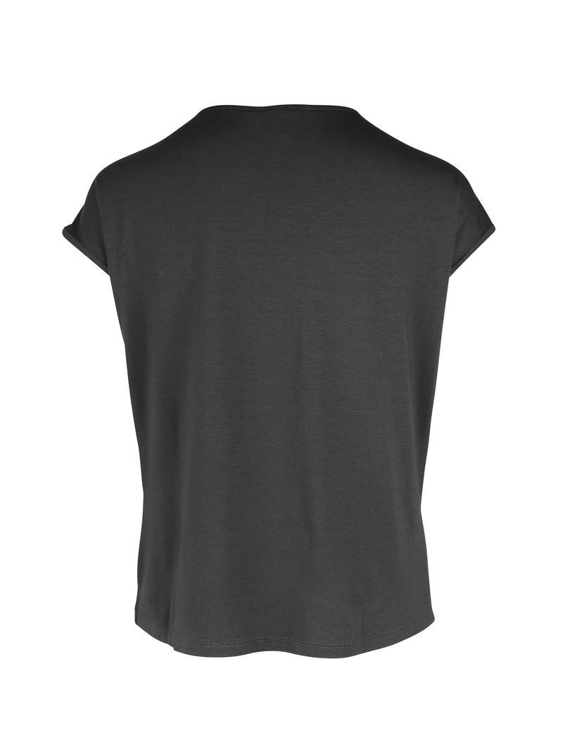 YASMI V-Ausschnitt T-Shirt - Schwarz