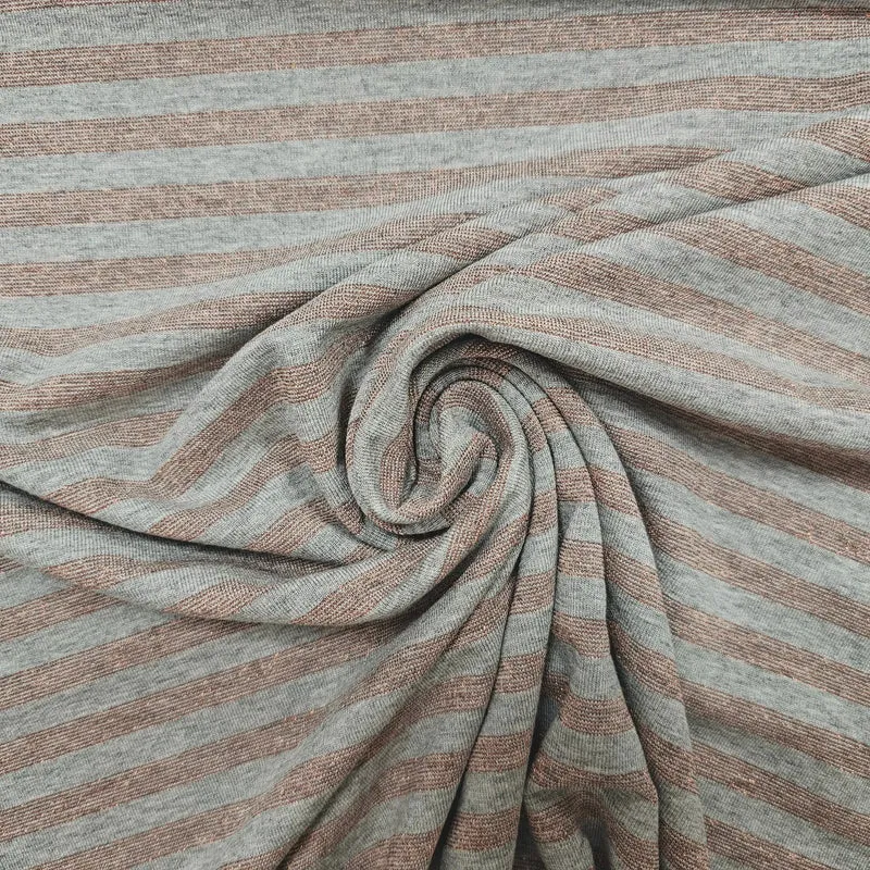 Viskosejersey gestreift | grau Lurex