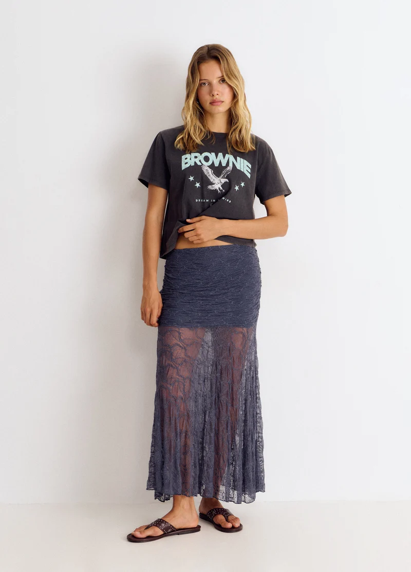 Draped lace skirt