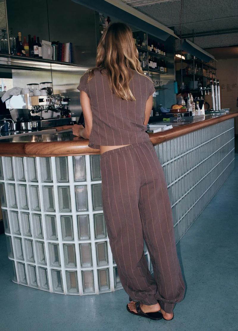 Long striped harem trousers