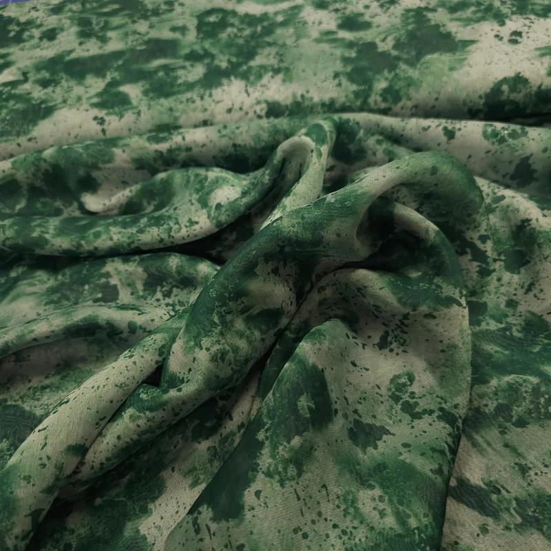 Chiffon grün Batik-Muster