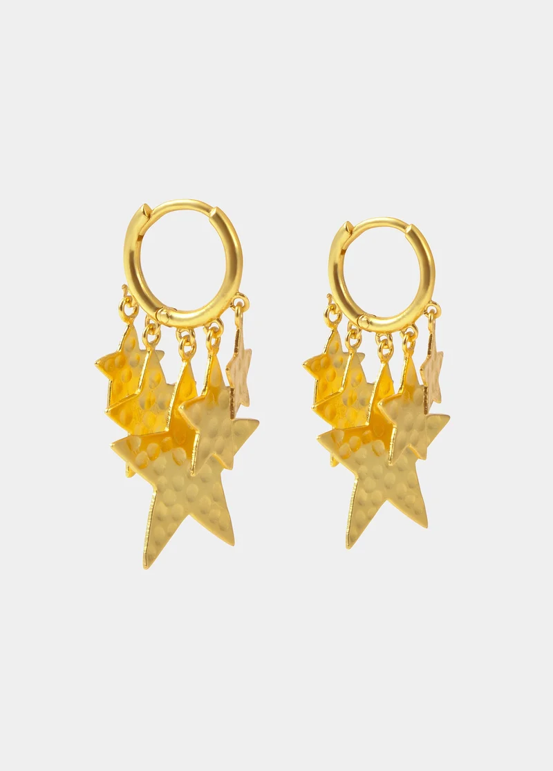 Star hoop earrings