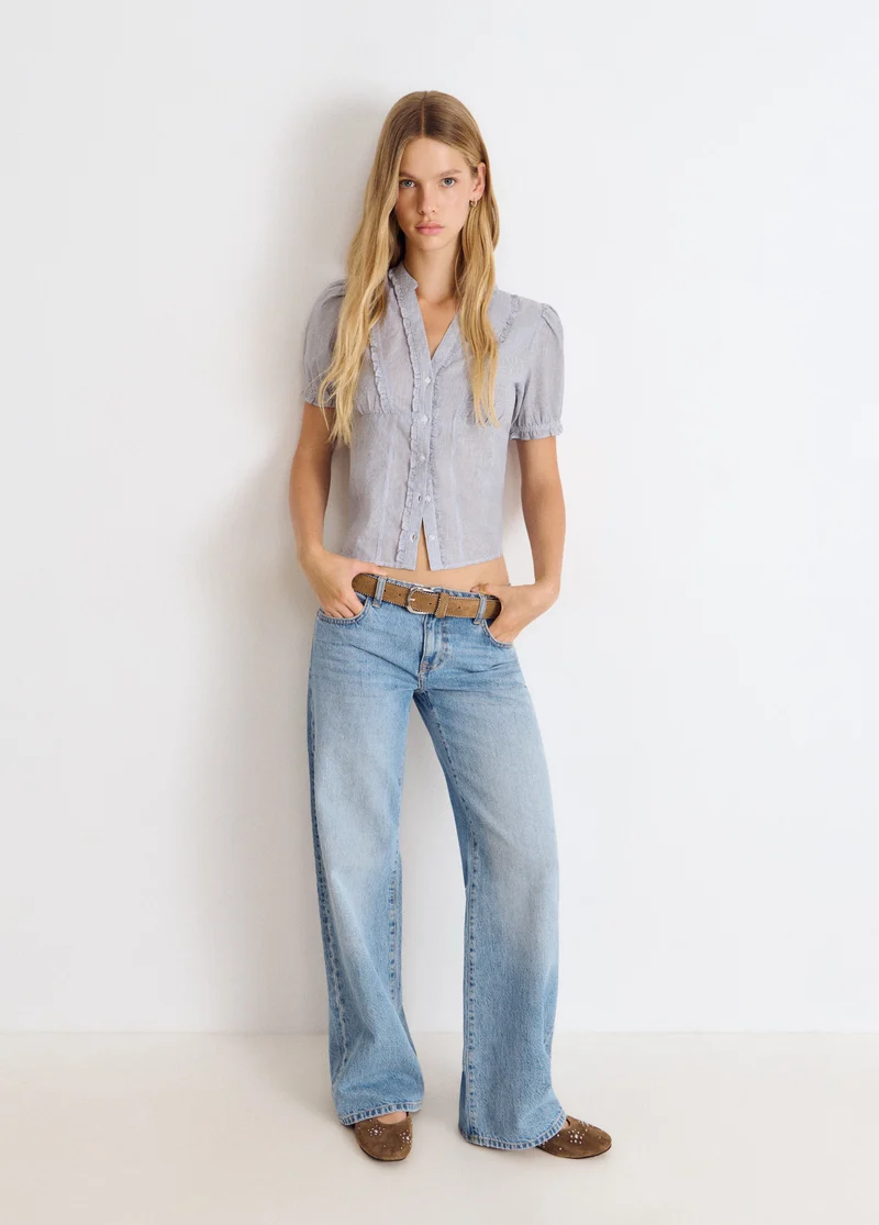 Thin leather bead belt