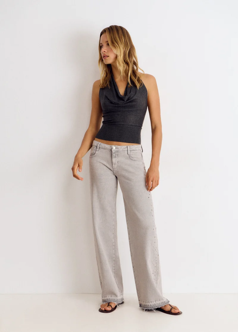 Top with waterfall neckline