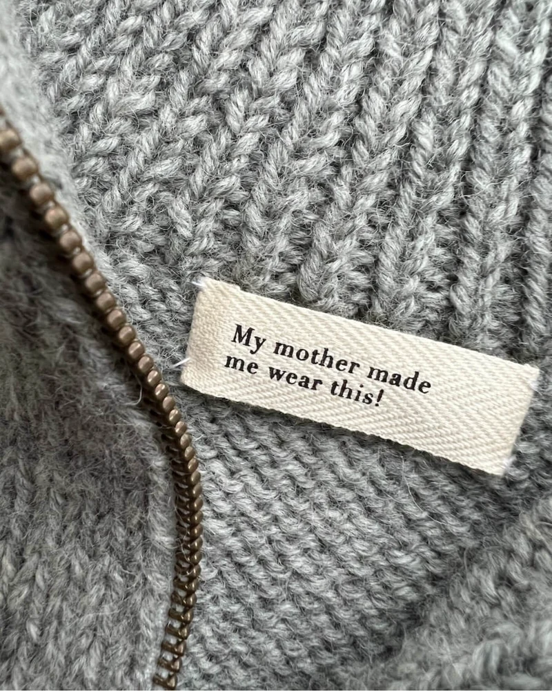 Label "My mother made me wear this" Baumwolle, PetiteKnit
