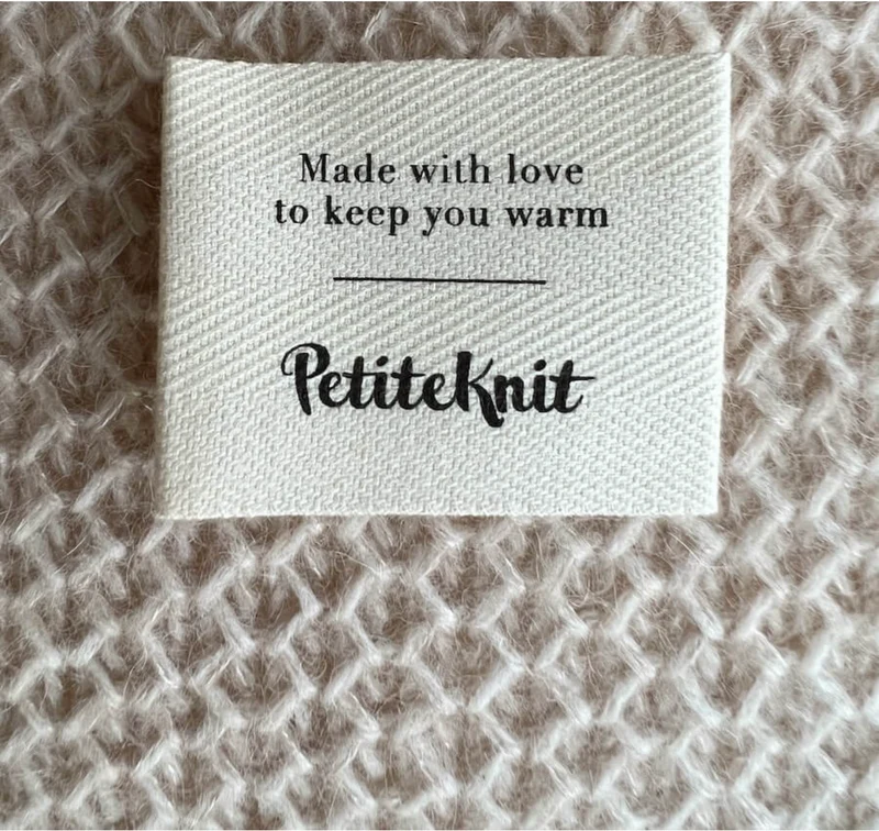Label "Made with love to keep you warm" Baumwolle, PetiteKnit