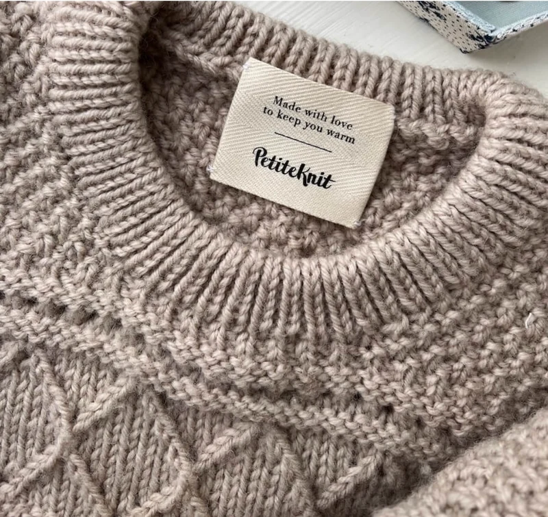 Label "Made with love to keep you warm" Baumwolle, PetiteKnit