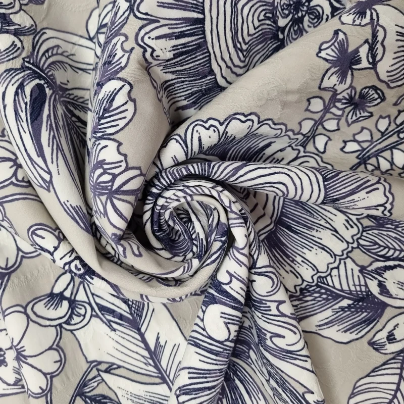 Baumwollstoff mit Blumenmuster und Stretch