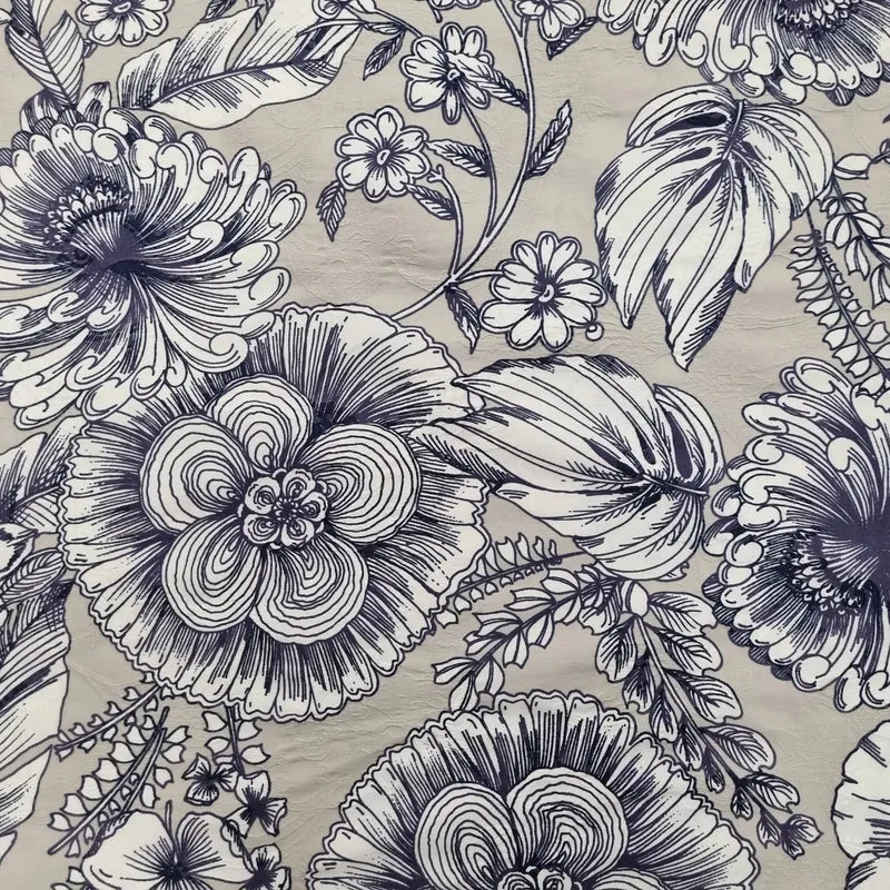 Baumwollstoff mit Blumenmuster und Stretch