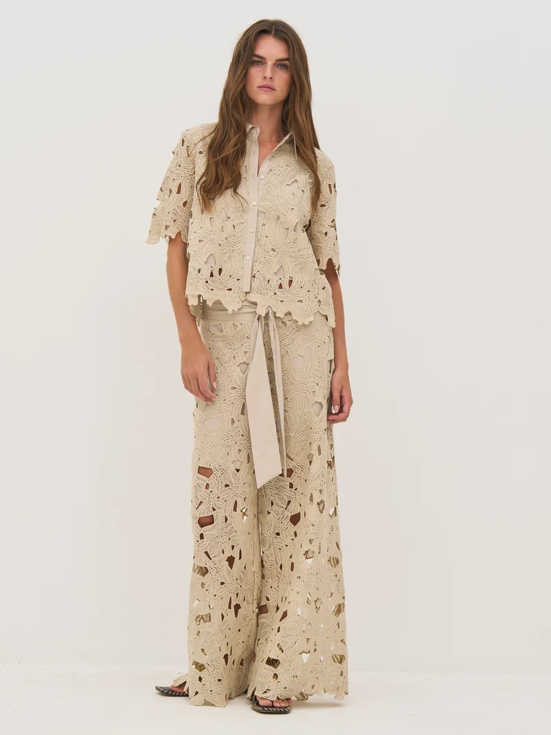 DECIA Spitzenhose - Bone