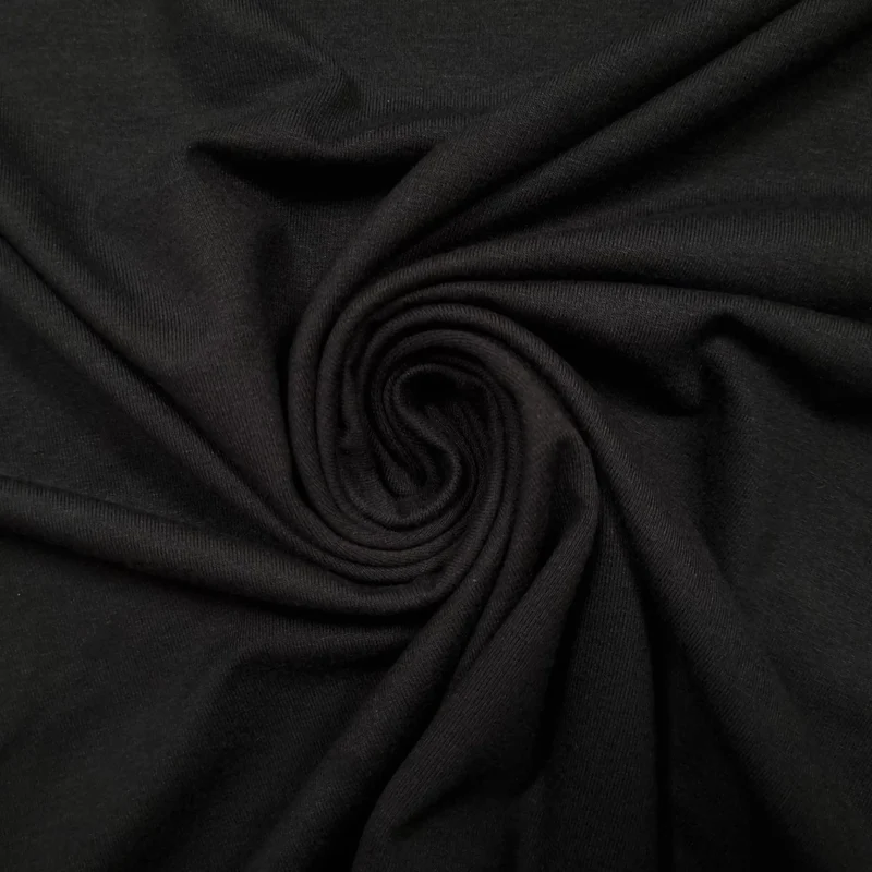 Viskosejersey uni schwarz