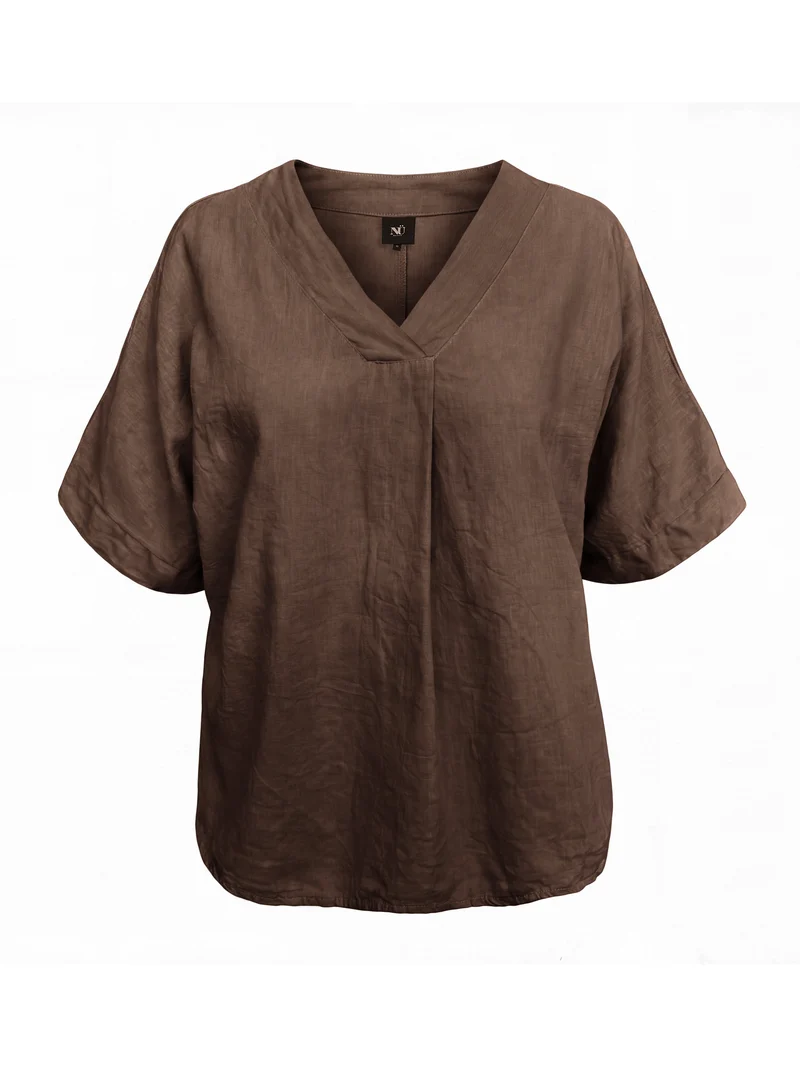DORIS Leinenbluse - Brown