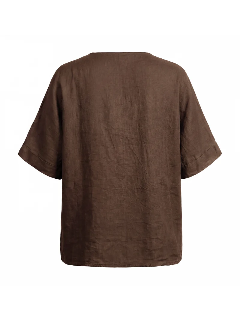 DORIS Leinenbluse - Brown