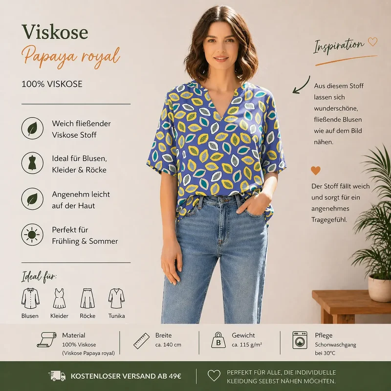 Viskosestoff Papaya Royal