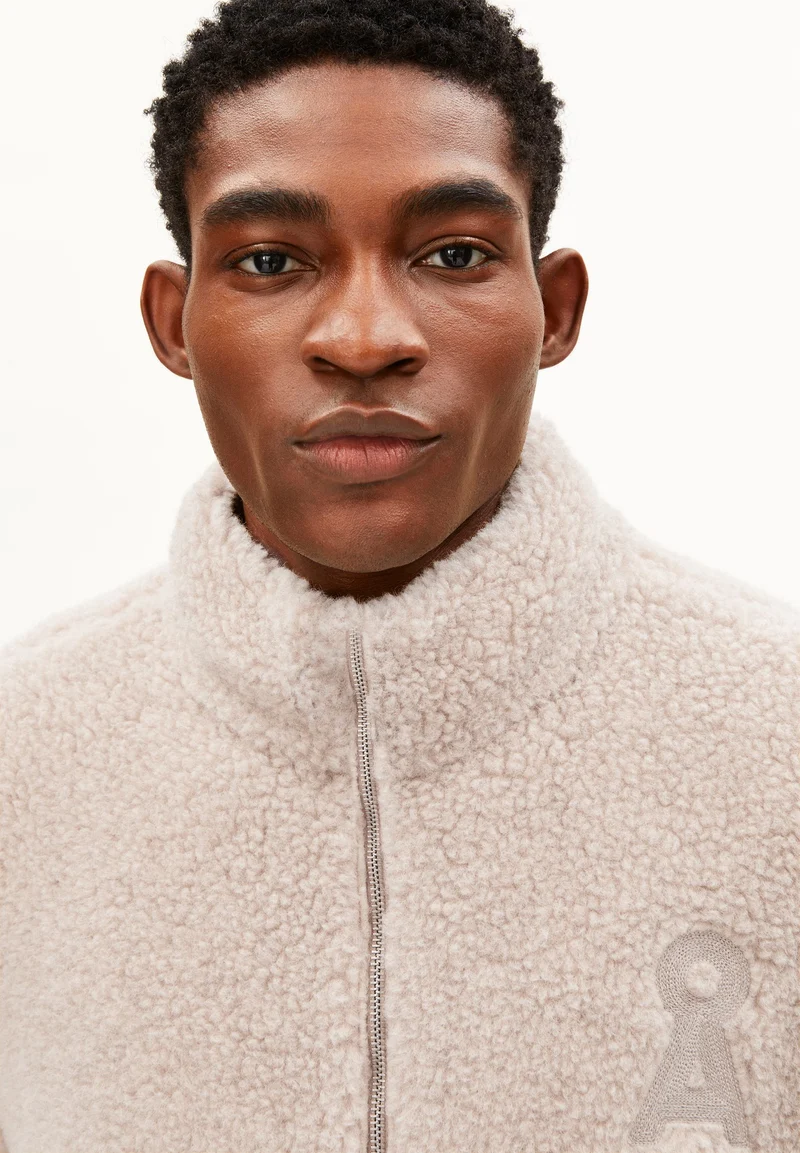 WOLL-MIX FLEECE-JACKE | honey melange