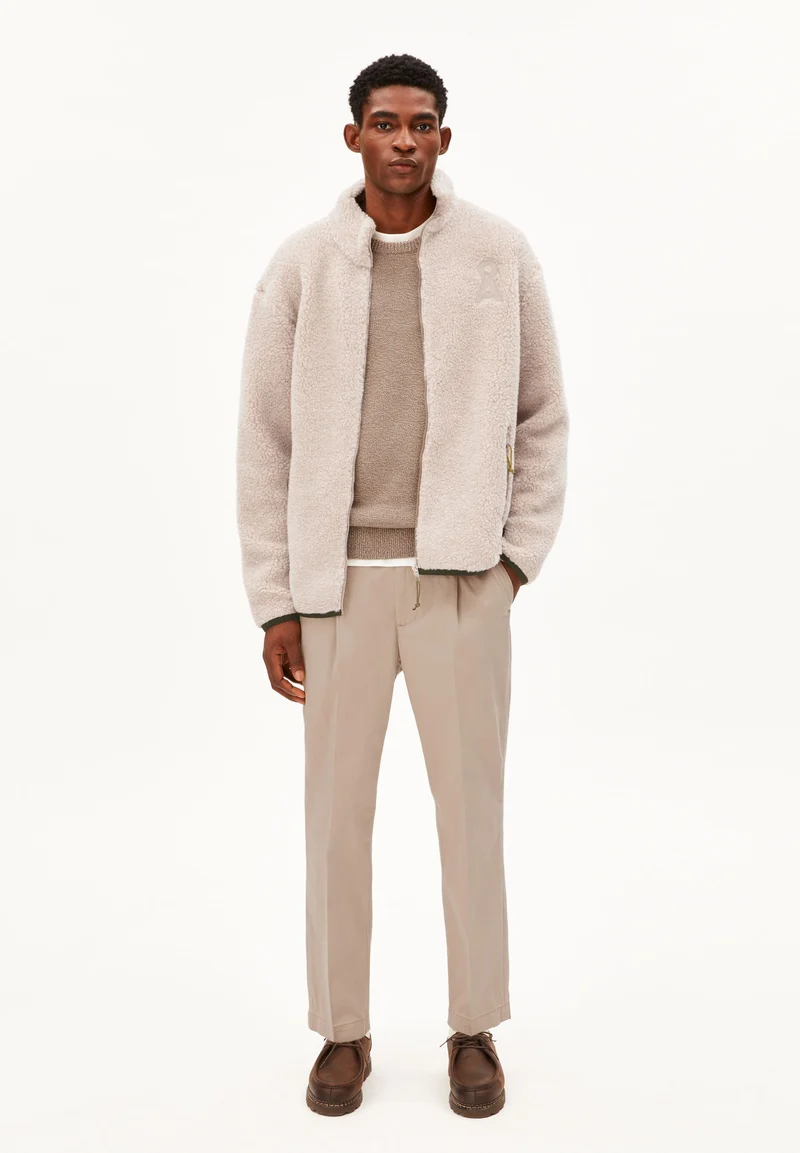 WOLL-MIX FLEECE-JACKE | honey melange