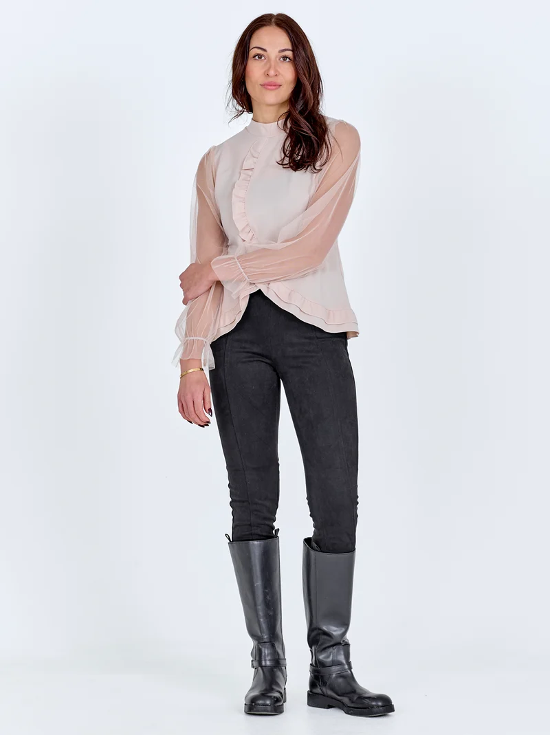 BAO Bluse mit Rüschen - Bone