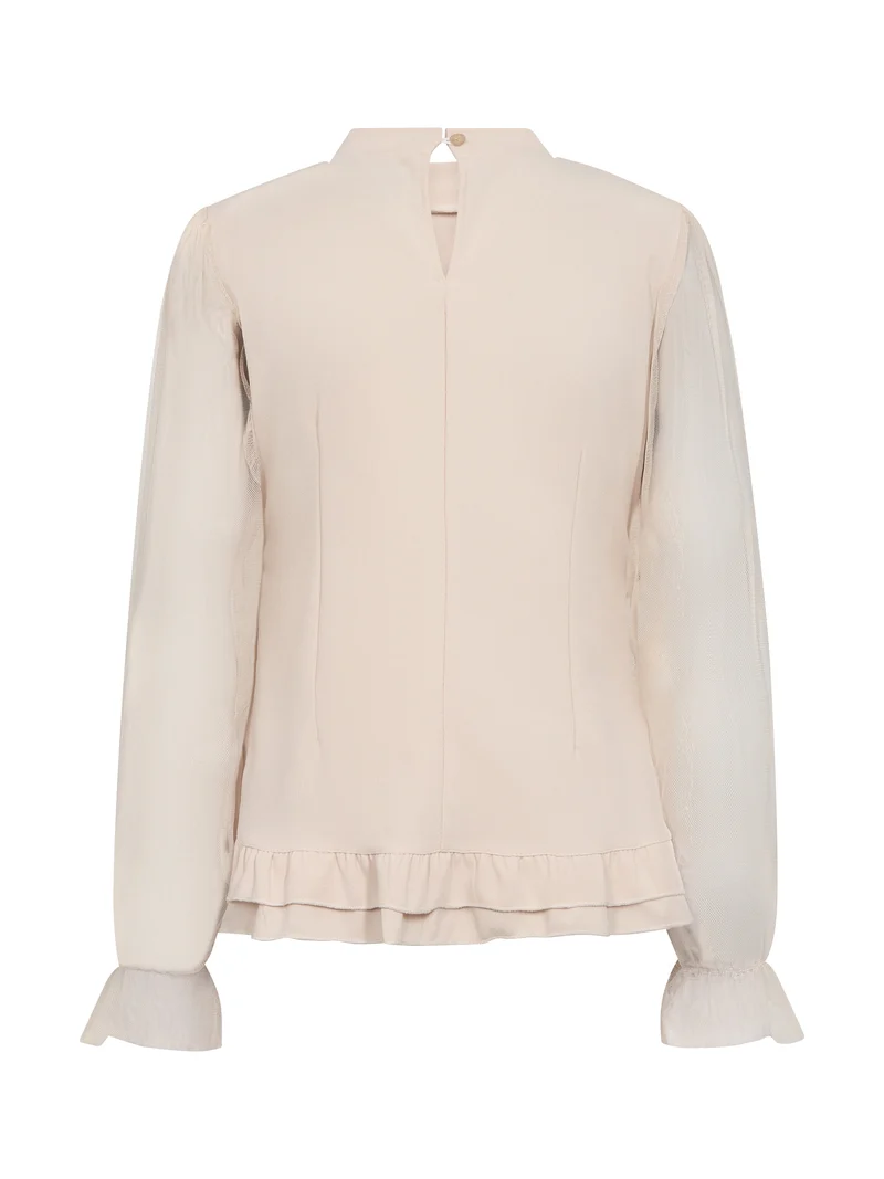 BAO Bluse mit Rüschen - Bone