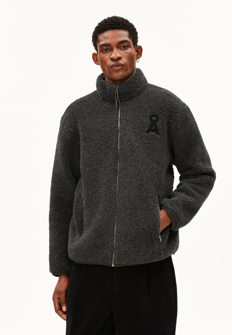 WOLL-MIX FLEECE-JACKE | steel melange