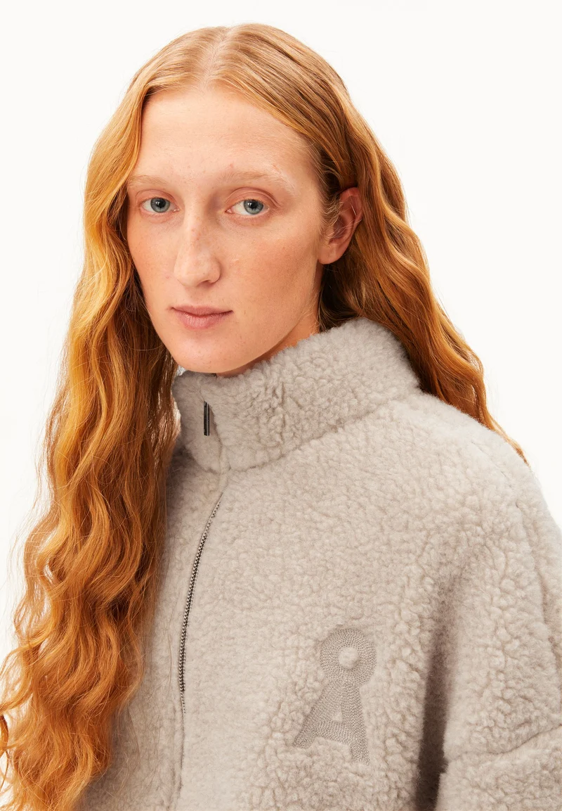 WOLL-MIX FLEECE-JACKE | honey melange