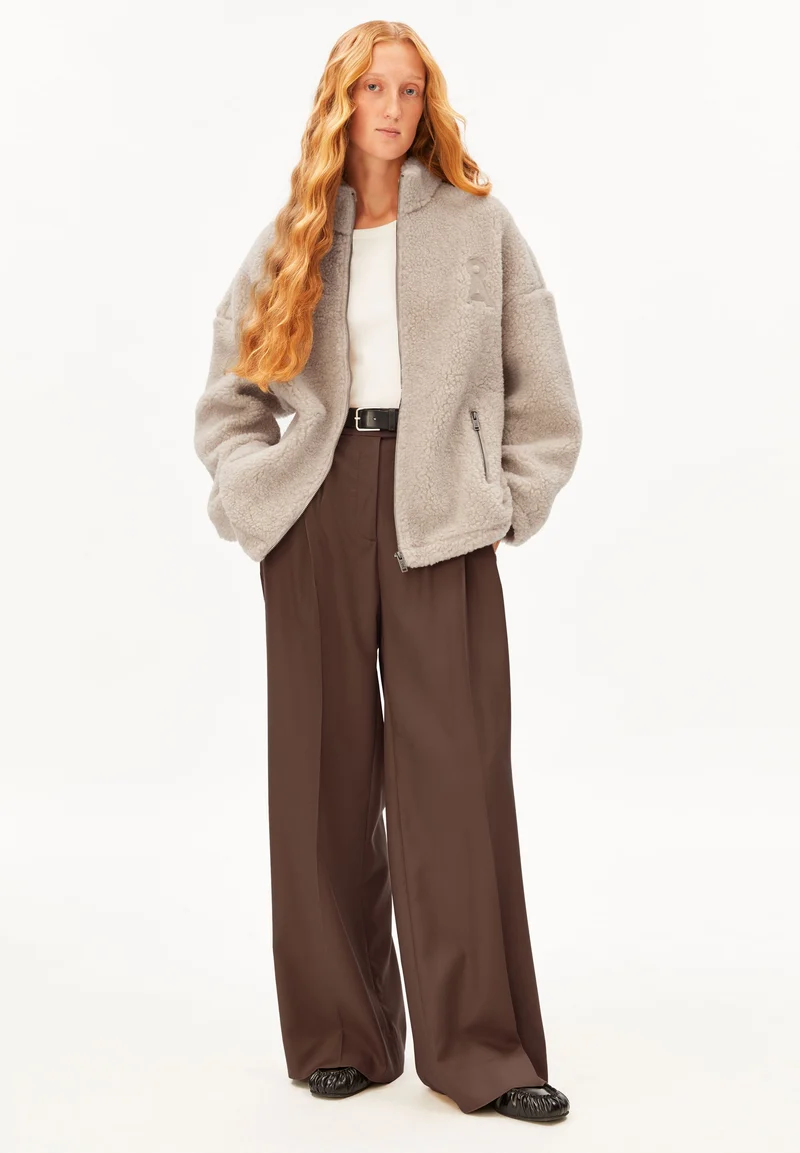 WOLL-MIX FLEECE-JACKE | honey melange