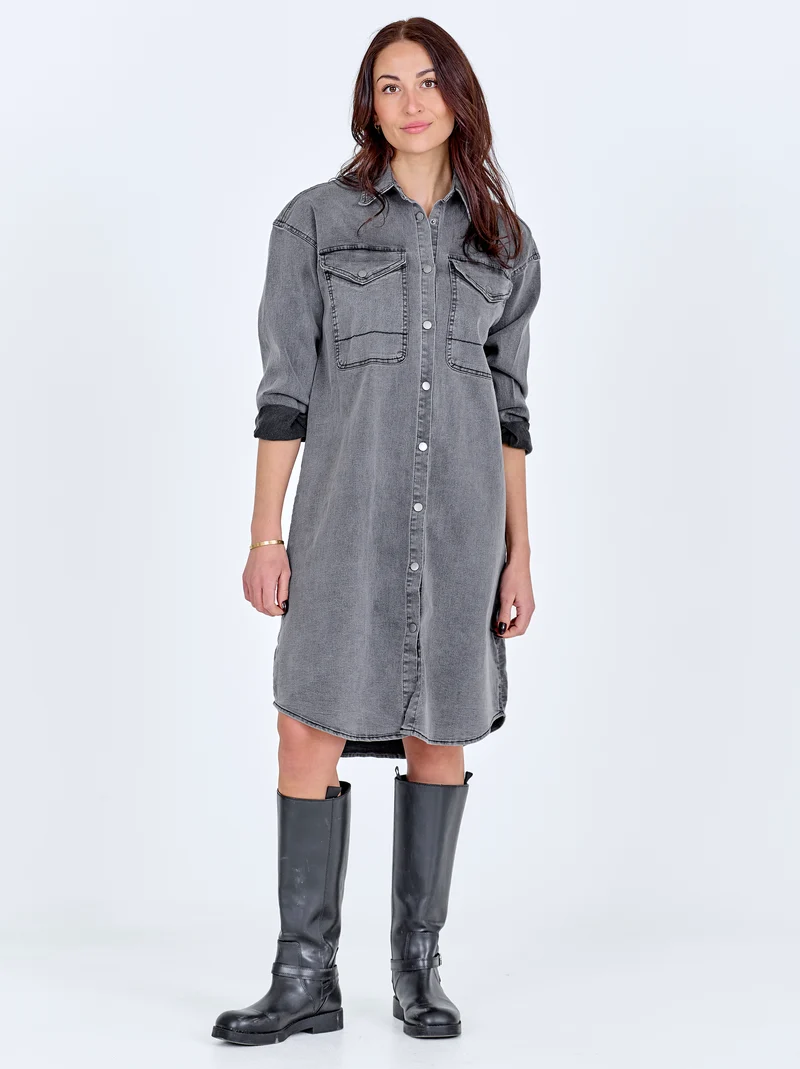 TAIA Jeanskleid - Grey mix