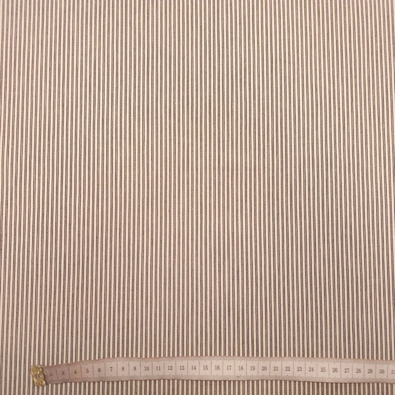 Baumwollstoff gestreift schwarz/creme