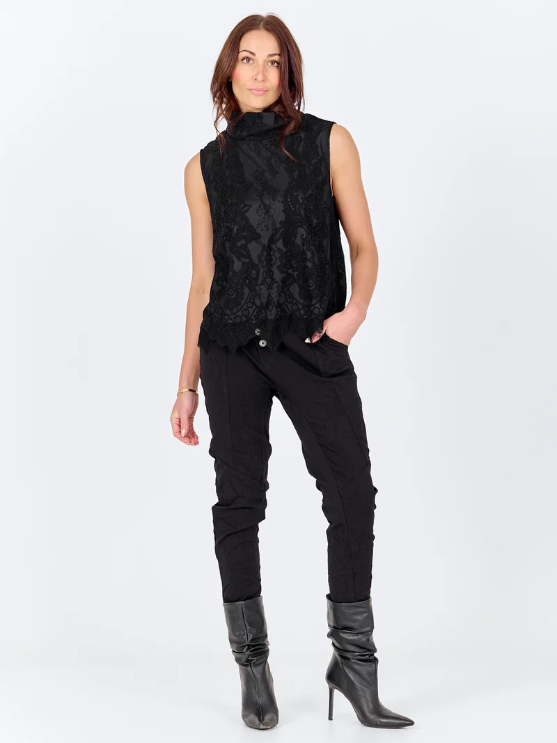 Trille Trousers boyfriend - Schwarz