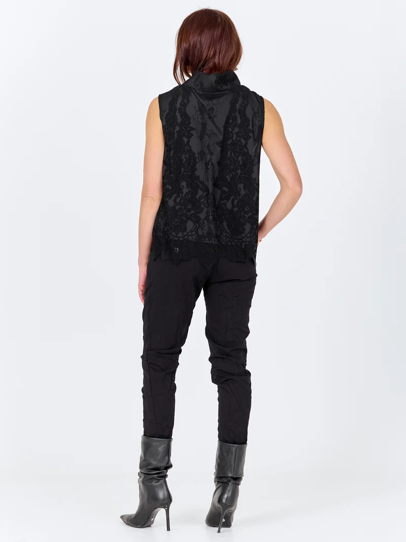 Trille Trousers boyfriend - Schwarz