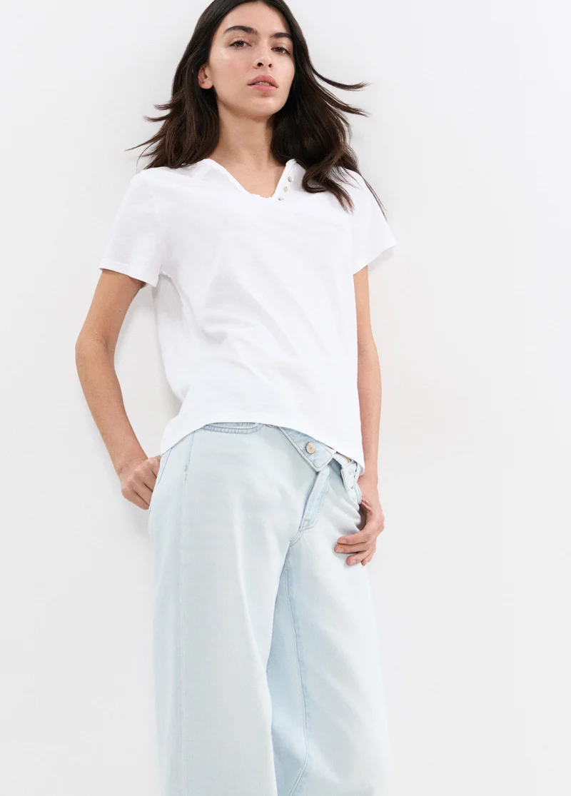 Button-front T-shirt