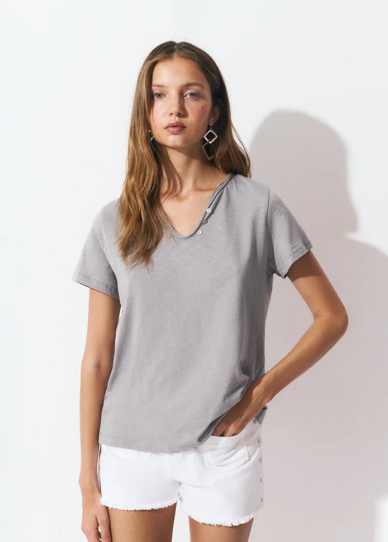 Button-front T-shirt
