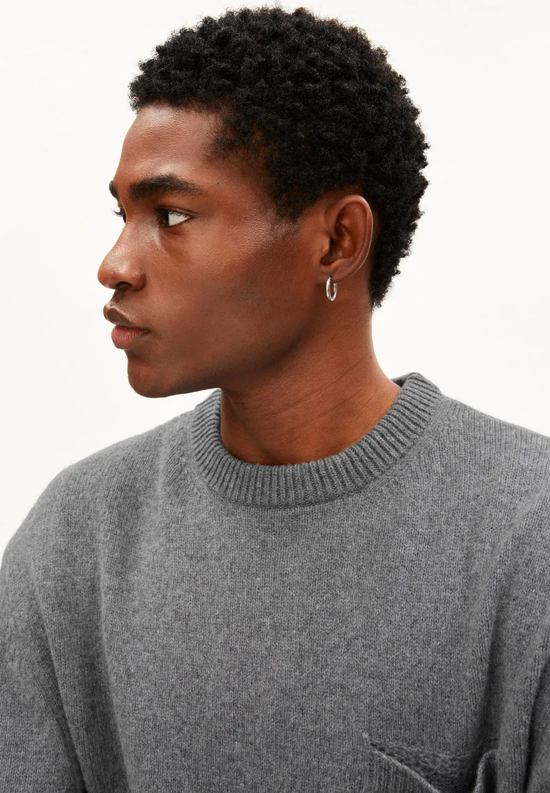 RECYCELTE WOLLE STRICKPULLOVER | mid silver melange