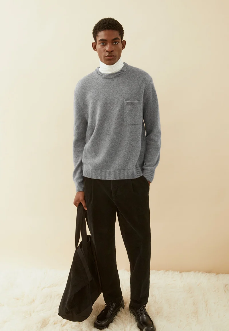 RECYCELTE WOLLE STRICKPULLOVER | mid silver melange