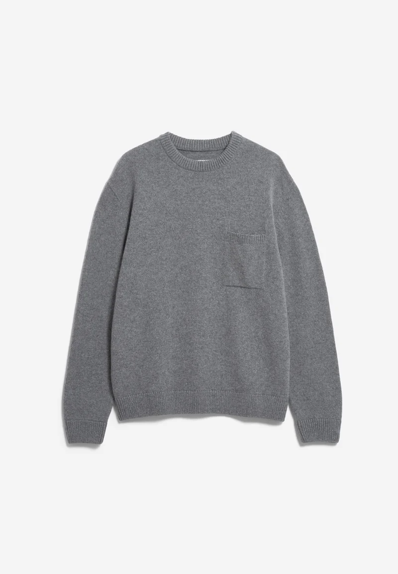 RECYCELTE WOLLE STRICKPULLOVER | mid silver melange