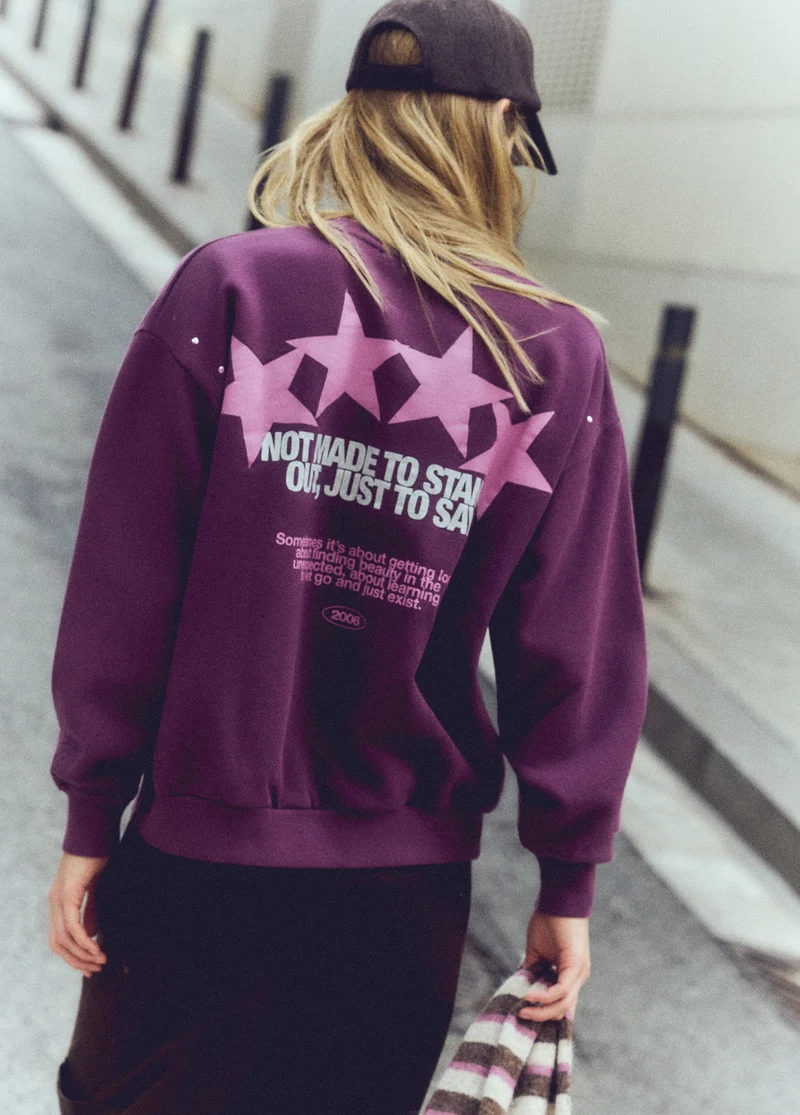 Star-print studded sweatshirt